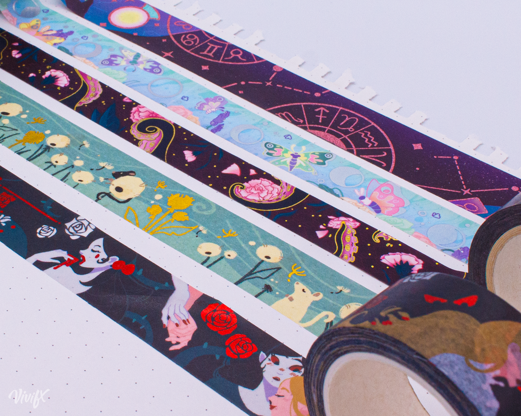 Moonrise Moths Holo Foil Washi Tape