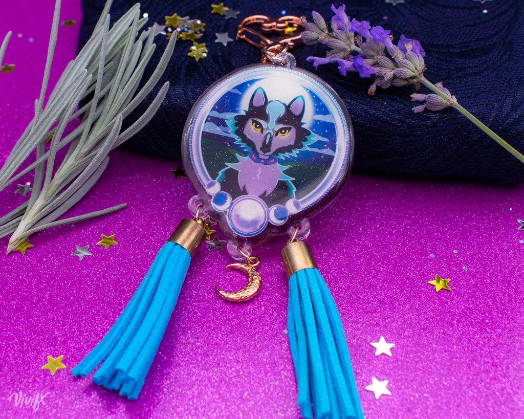 Werewolf Monster Girl Double-Sided Glitter Acrylic Charm
