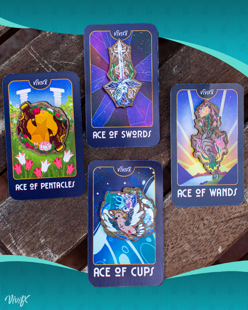 Minor Arcana Aces Wooden Pins