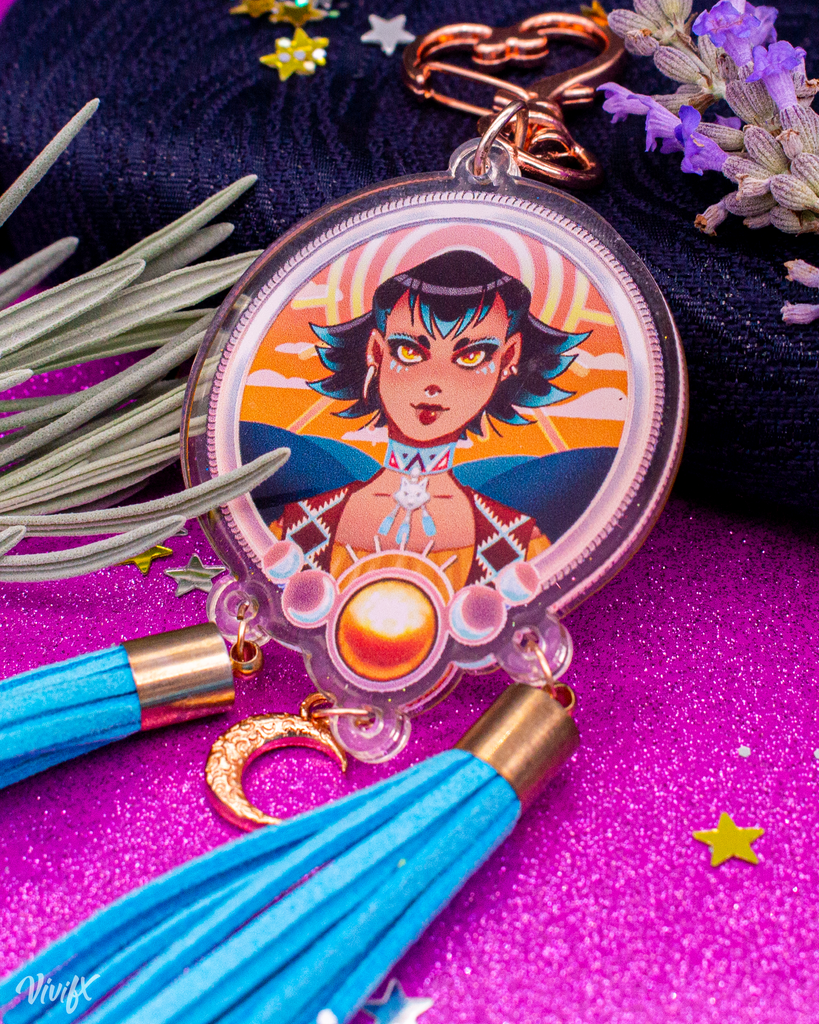 Werewolf Monster Girl Double-Sided Glitter Acrylic Charm